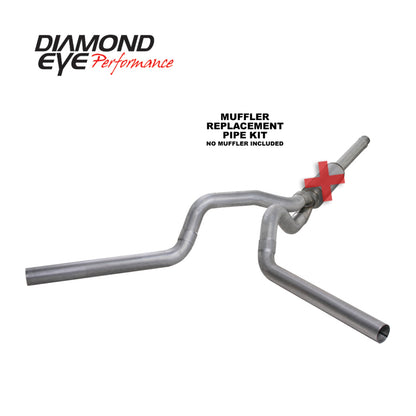 Diamond Eye Performance Diamond Eye KIT 4in Catback MFLR RPLCMENT PIPE DUAL AL: 94-97 FORD 7.3L F250/F350 PWRSTROKE