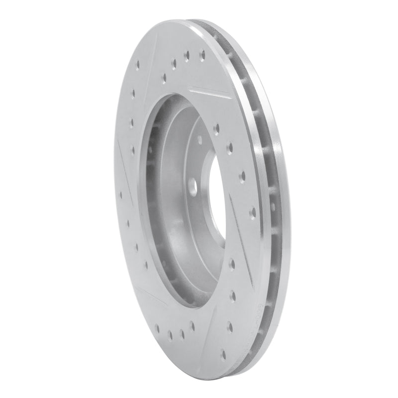 R1 Concepts R1 80-08 Audi 4000 Front Right Drilled & Slotted Silver Brake Rotor