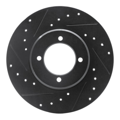 R1 Concepts R1 72-82 Toyota CORONA Front Left Drilled & Slotted Black Brake Rotor