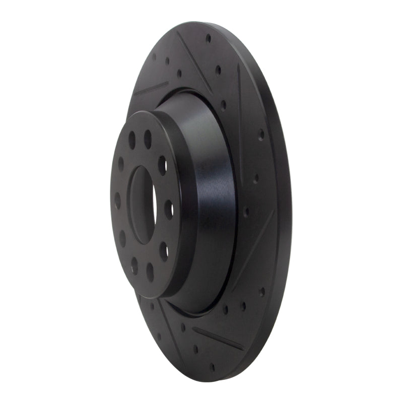 R1 Concepts R1 16-25 Audi Q3 Rear Right Drilled & Slotted Black Brake Rotor