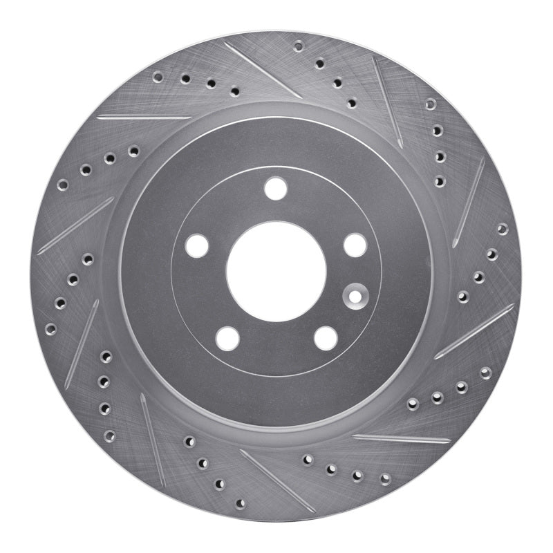 R1 Concepts R1 13-19 Ford Police Interceptor Sedan Rear Right Drilled & Slotted Silver Brake Rotor