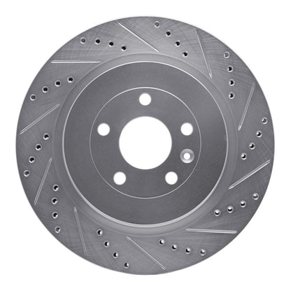 R1 Concepts R1 13-19 Ford Police Interceptor Sedan Rear Right Drilled & Slotted Silver Brake Rotor