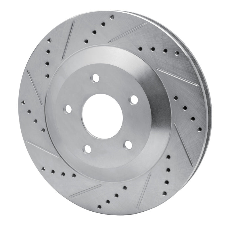 R1 Concepts R1 97-09 Cadillac XLR Right Front Drilled & Slotted Silver Brake Rotor