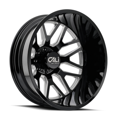 Cali Off-Road 9115D Invader Dually 22x8.25 / 8x210 BP / -192mm OS / 154.2mm Hub Gls Blk Mill Wheel