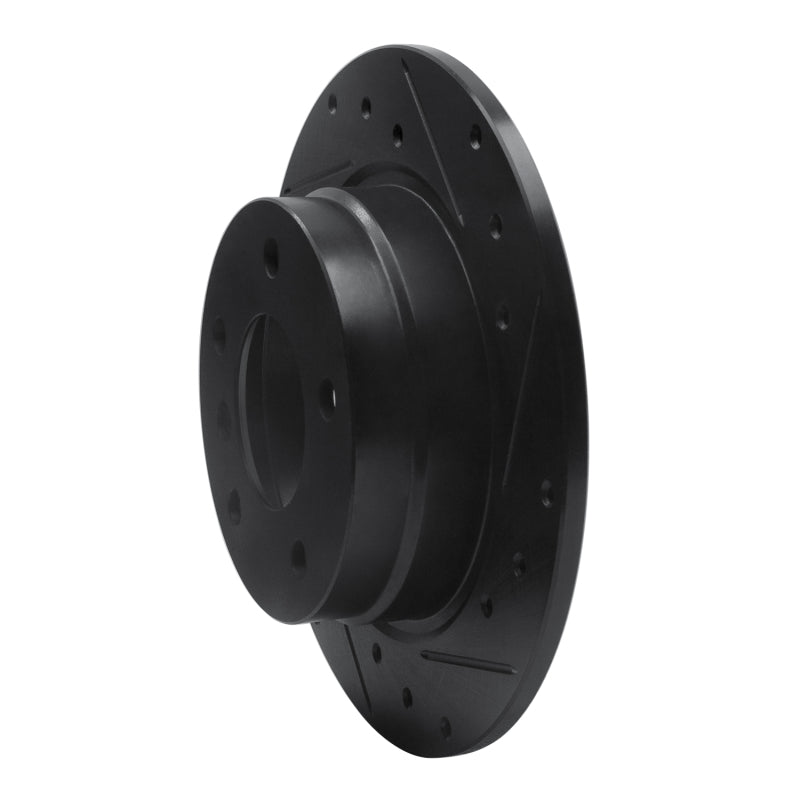 R1 Concepts R1 91-99 BMW 323I Rear Right Drilled & Slotted Black Brake Rotor