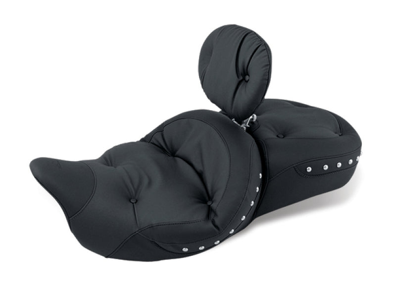 Mustang Motorcycle Mustang 08-21 Harley Electra Glide Std,Rd Glide,Rd King,Str Glide Touring 1PC Seat w/Studs - Black