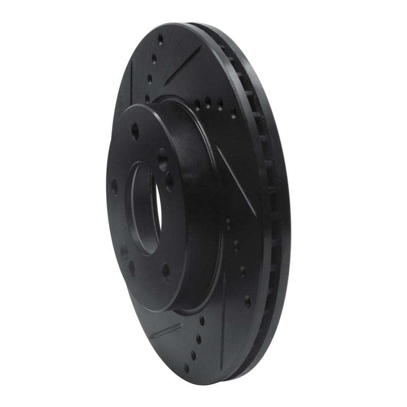 R1 Concepts R1 10-11 Kia Soul Front Left Drilled & Slotted Black Brake Rotor