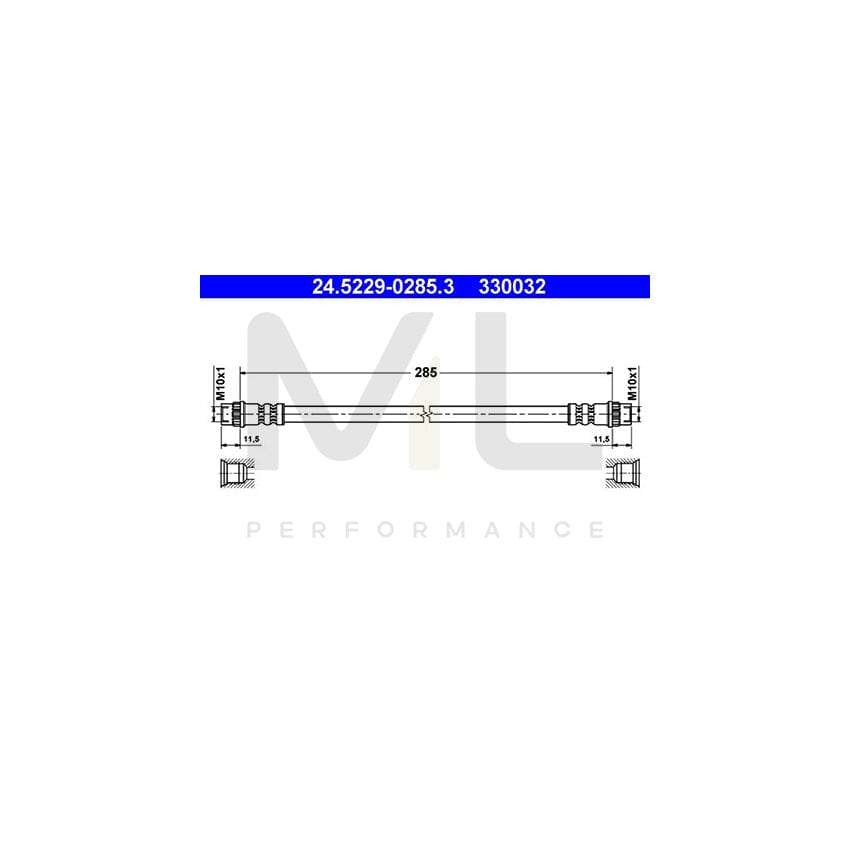 ATE 24.5229-0285.3 Brake Hose 285mm