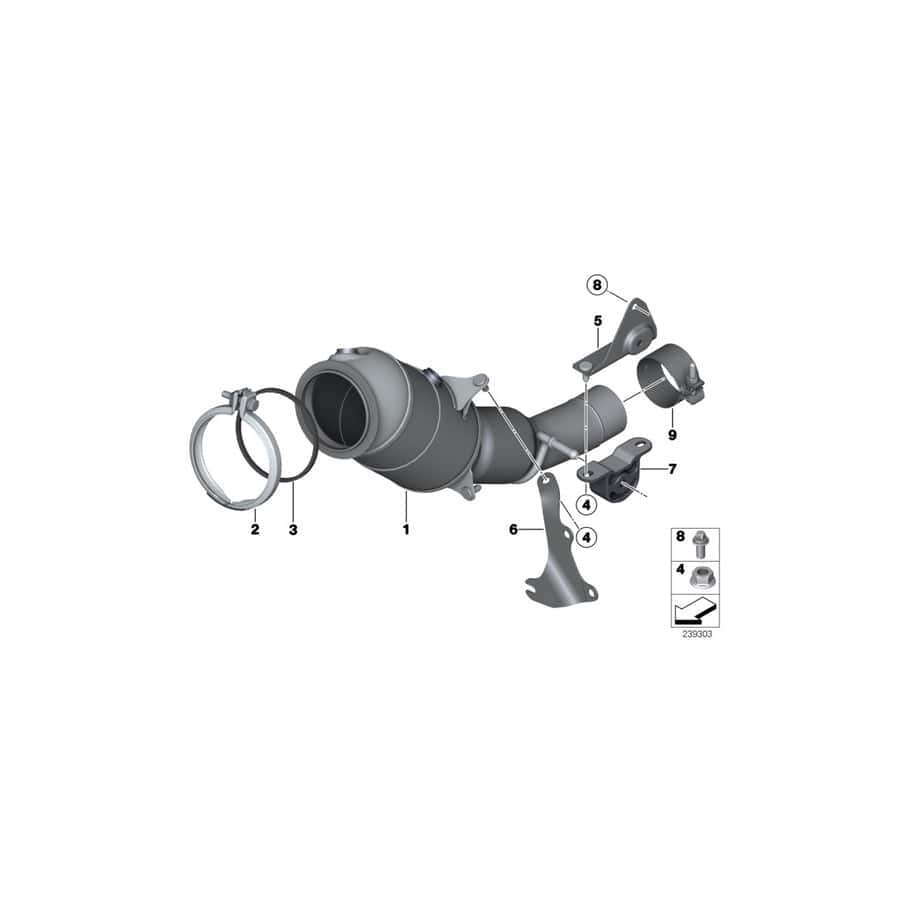 Genuine BMW 18327646432 E84 F25 F26 Exch Catalytic Converter Close To Engine (Inc. X3, X1 20i)
