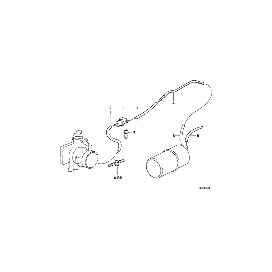 Genuine BMW 11731717849 E30 E34 Tubing (Inc. 518i, 316i & 318i)