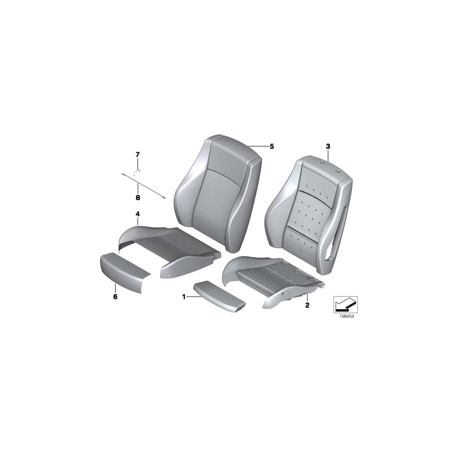 Genuine BMW 52102992776 E84 Leather Cover Sport Backrest Right SCHWARZ (Inc. X1 20dX, X1 35iX & X1 18d)