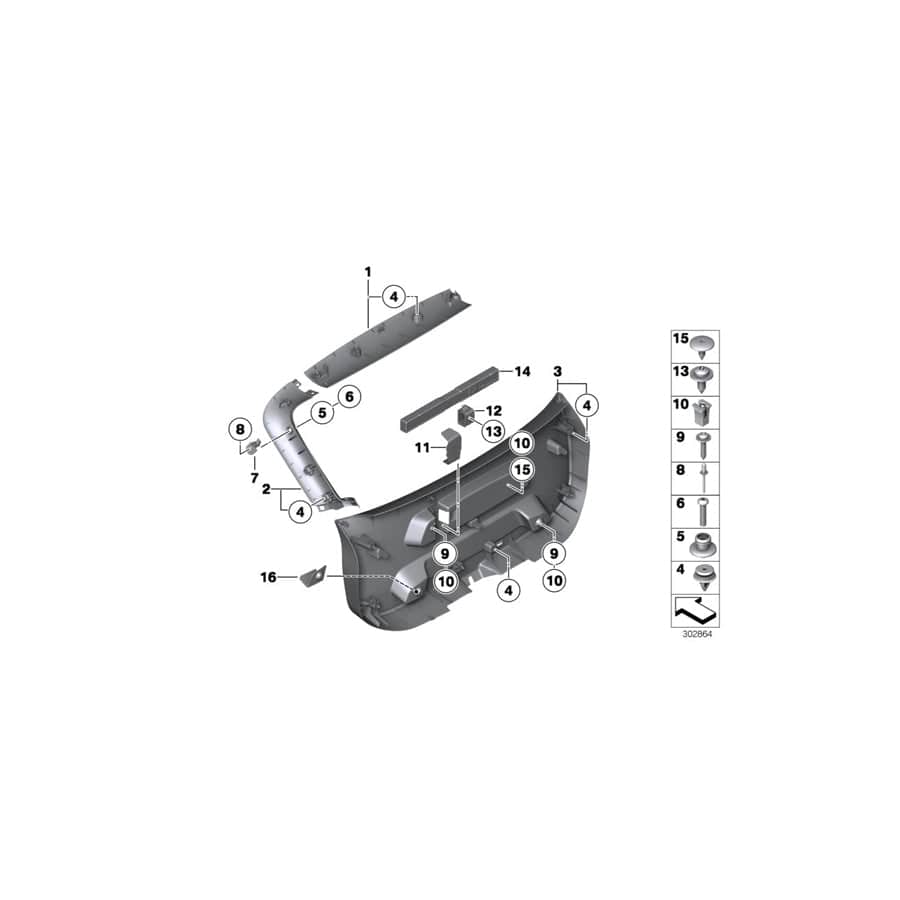 Genuine BMW 51497345047 E84 Handle Recess, Left (Inc. X1)