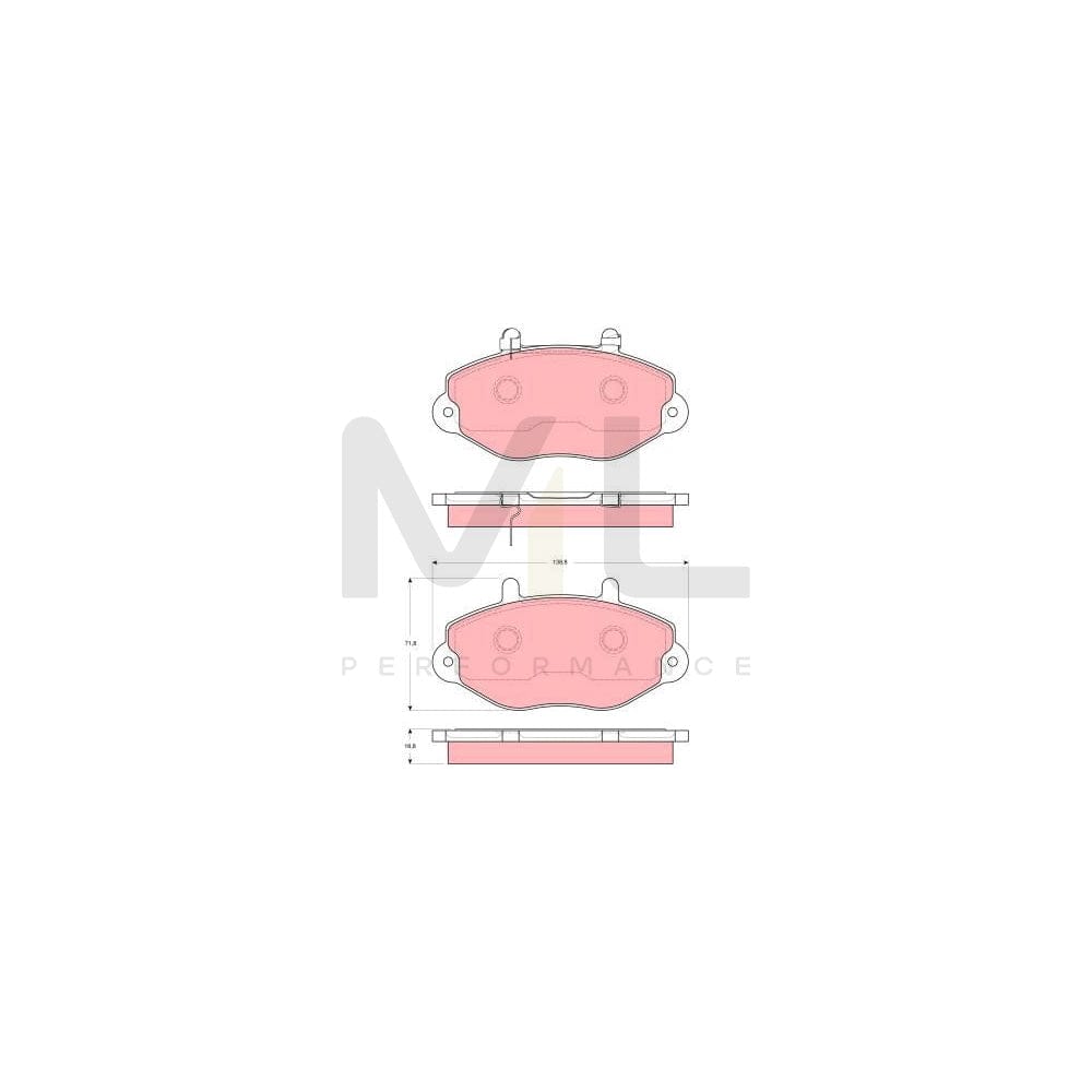 TRW Gdb1573 Brake Pad Set For Ford Transit With Acoustic Wear Warning