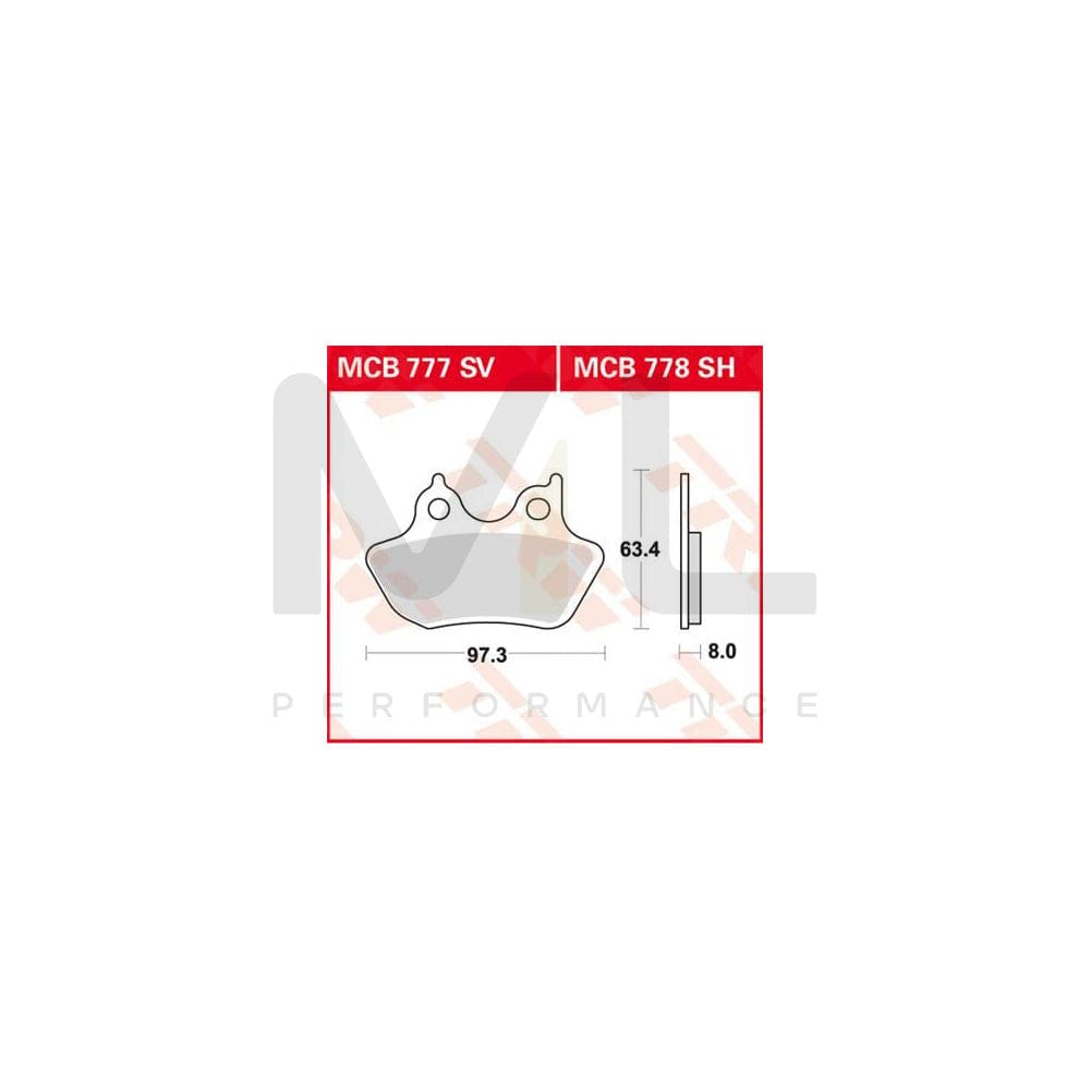 TRW Sinter Street Mcb778Sh Brake Pad Set