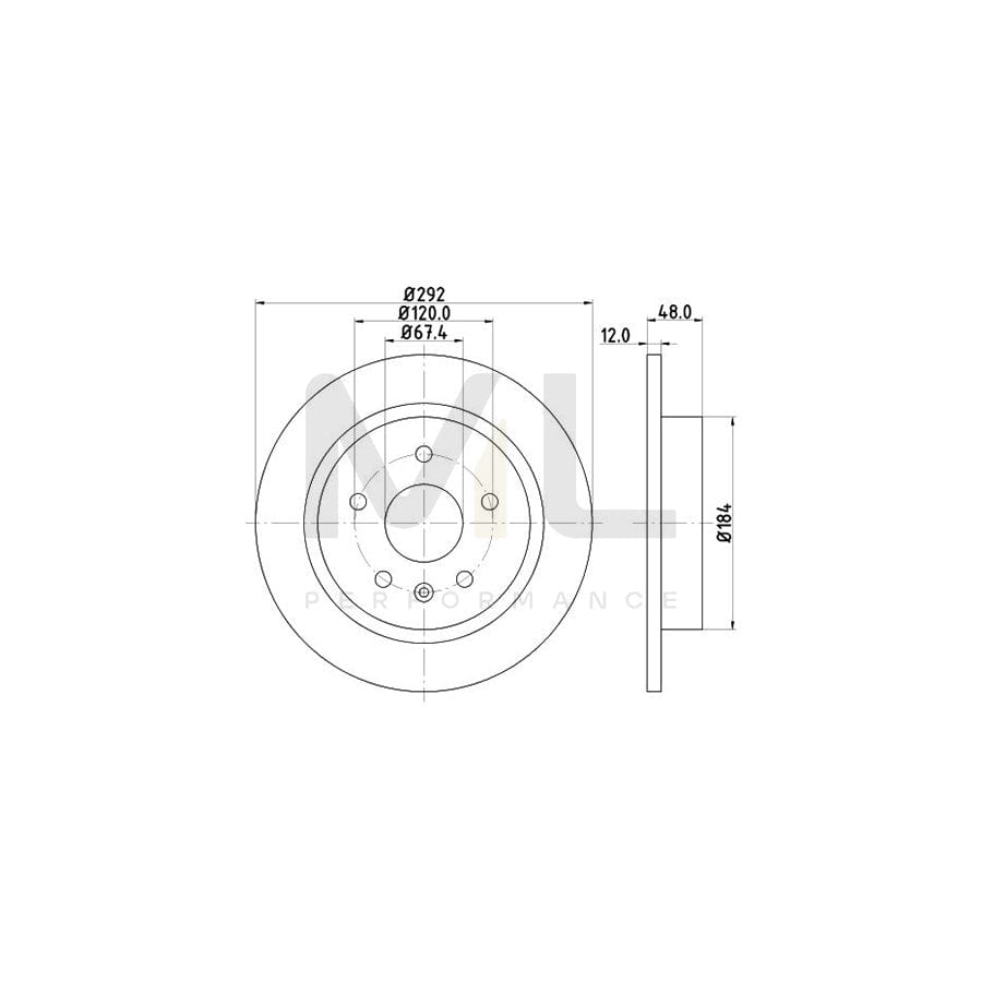 HELLA PRO 8DD 355 116-831 Brake Disc Solid, Coated, without wheel hub, without wheel studs | ML Performance Car Parts
