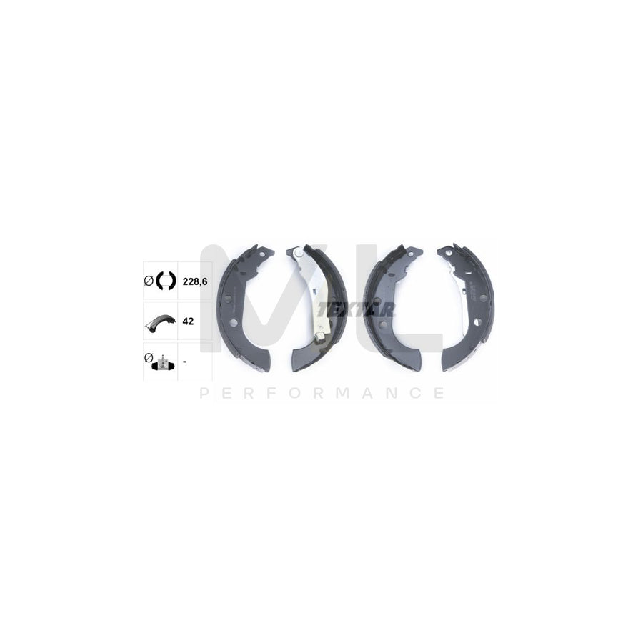 TEXTAR 91056600 Brake Shoe Set with handbrake lever