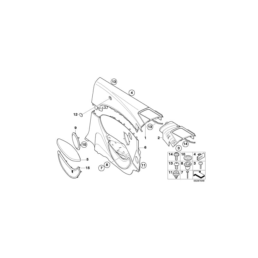 Genuine BMW 51439155461 E64 Lateral Trim Panel Top Rear Left SCHWARZ (Inc. 635d, 630i & M6)