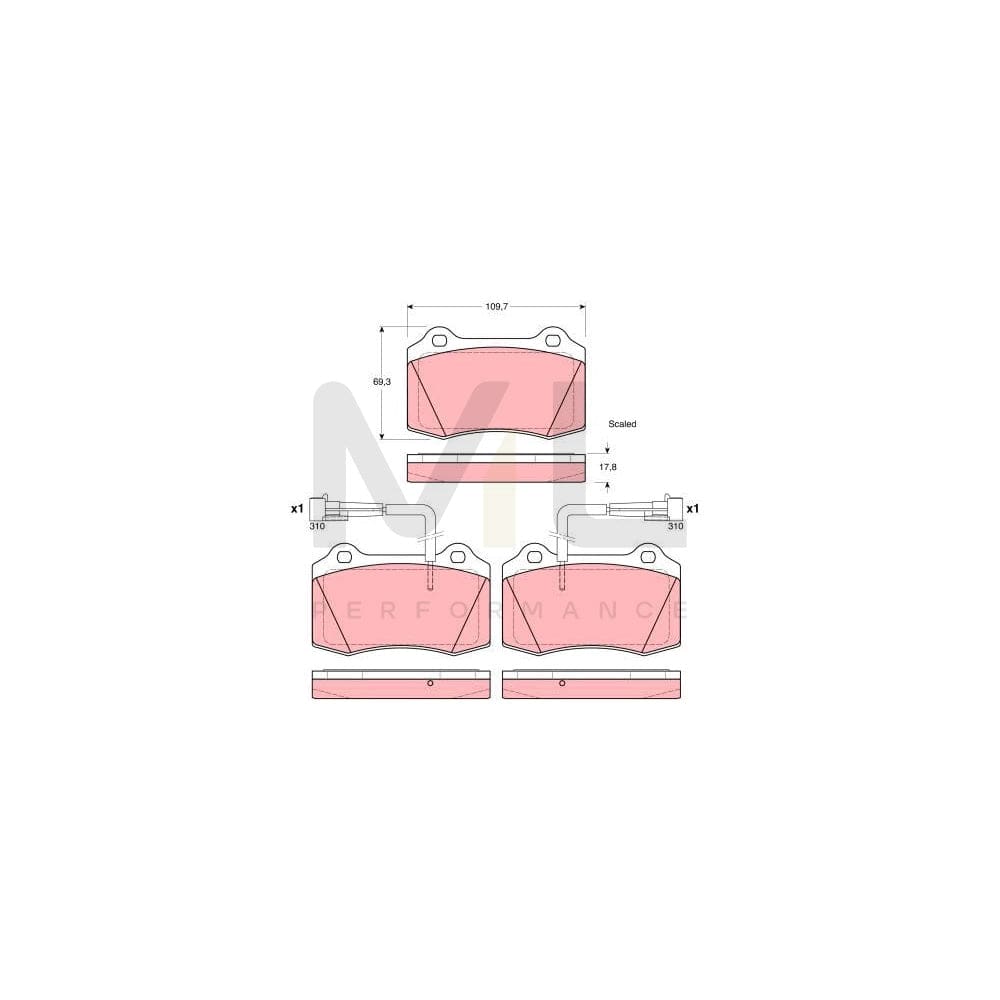 TRW Gdb1392 Brake Pad Set Incl. Wear Warning Contact