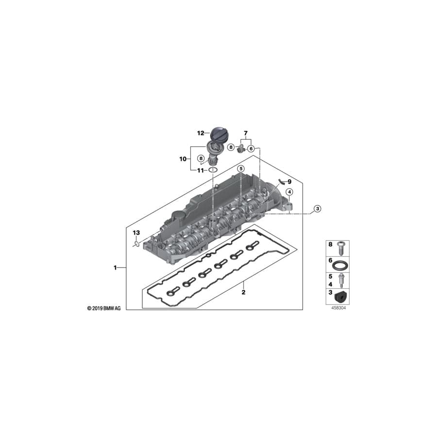 Genuine BMW 11128590172 G11 G30 G12 Gasket Set, Cylinder Head Cover (Inc. 640dX, X7 M50dX & 730d)
