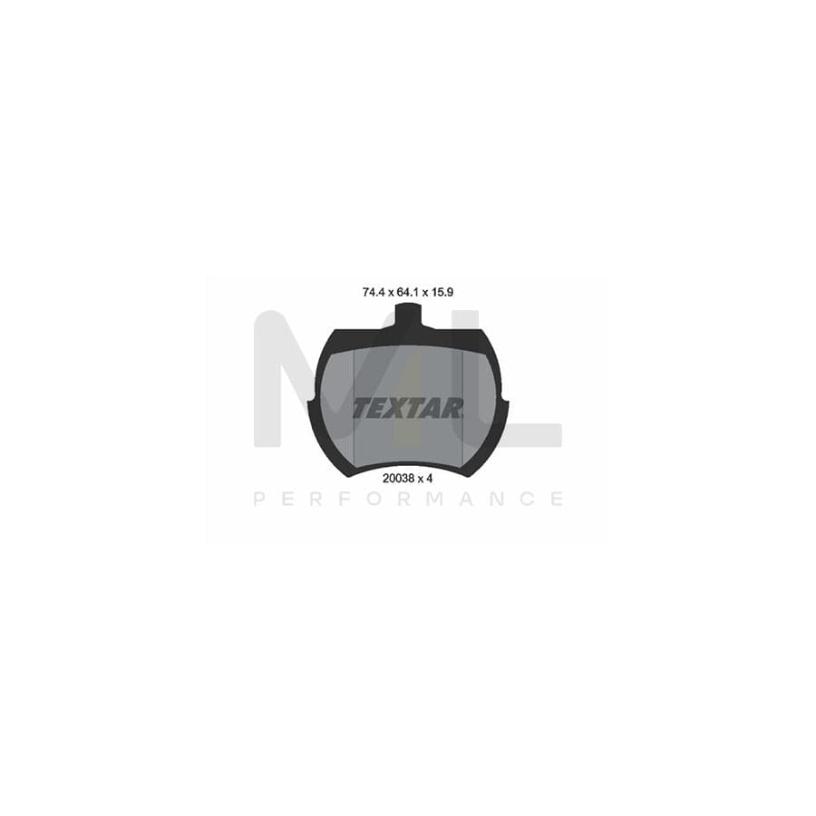 TEXTAR 2003801 Brake pad set not prepared for wear indicator