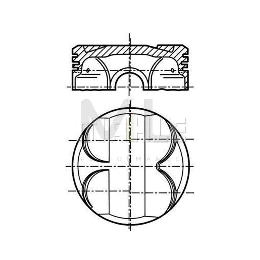 MAHLE ORIGINAL 081 PI 00101 001 Piston 84,25 mm, without cooling duct