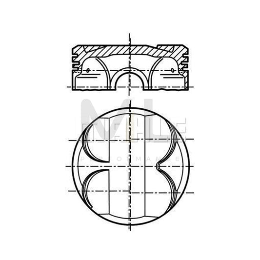 MAHLE ORIGINAL 081 PI 00101 001 Piston 84,25 mm, without cooling duct