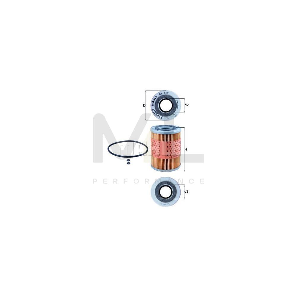 MAHLE ORIGINAL OX 159D Oil Filter Filter Insert | ML Performance Car Parts