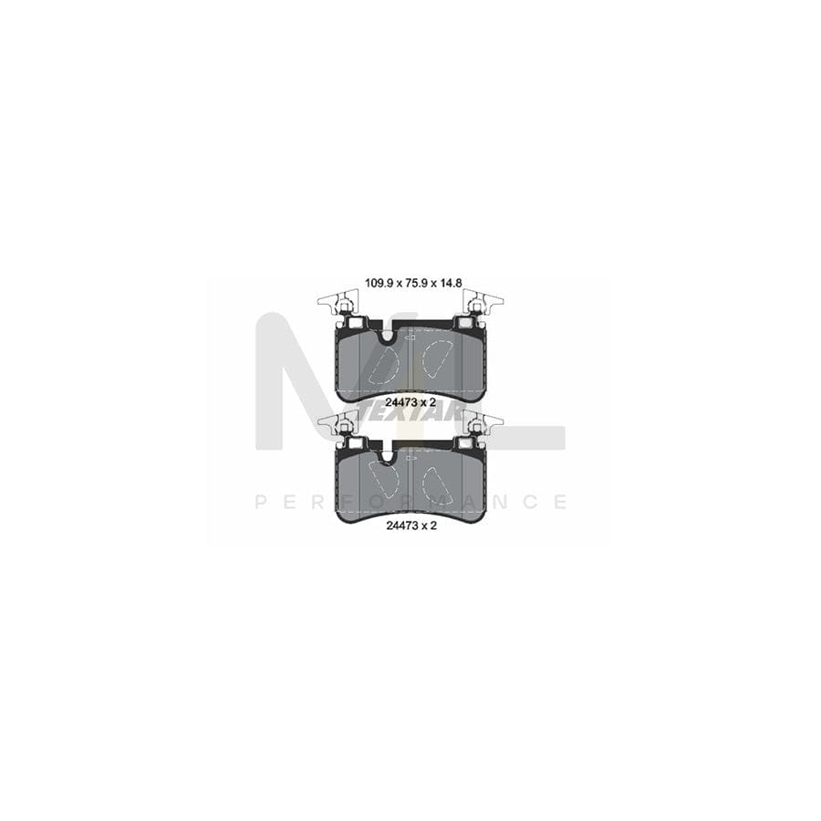 TEXTAR 2447301 Brake pad set not prepared for wear indicator