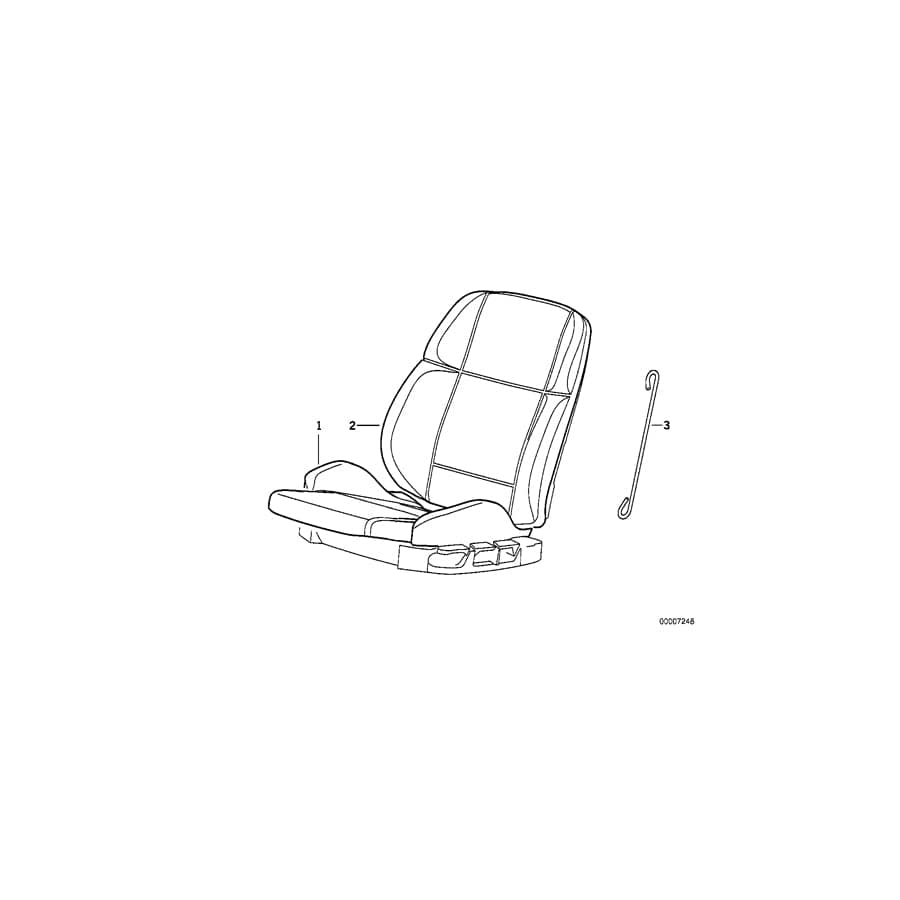 Genuine BMW 52108153846 E36 Cover Backrest Cloth 0383 ANTHRAZIT (Inc. 316i, 325i & 318i)
