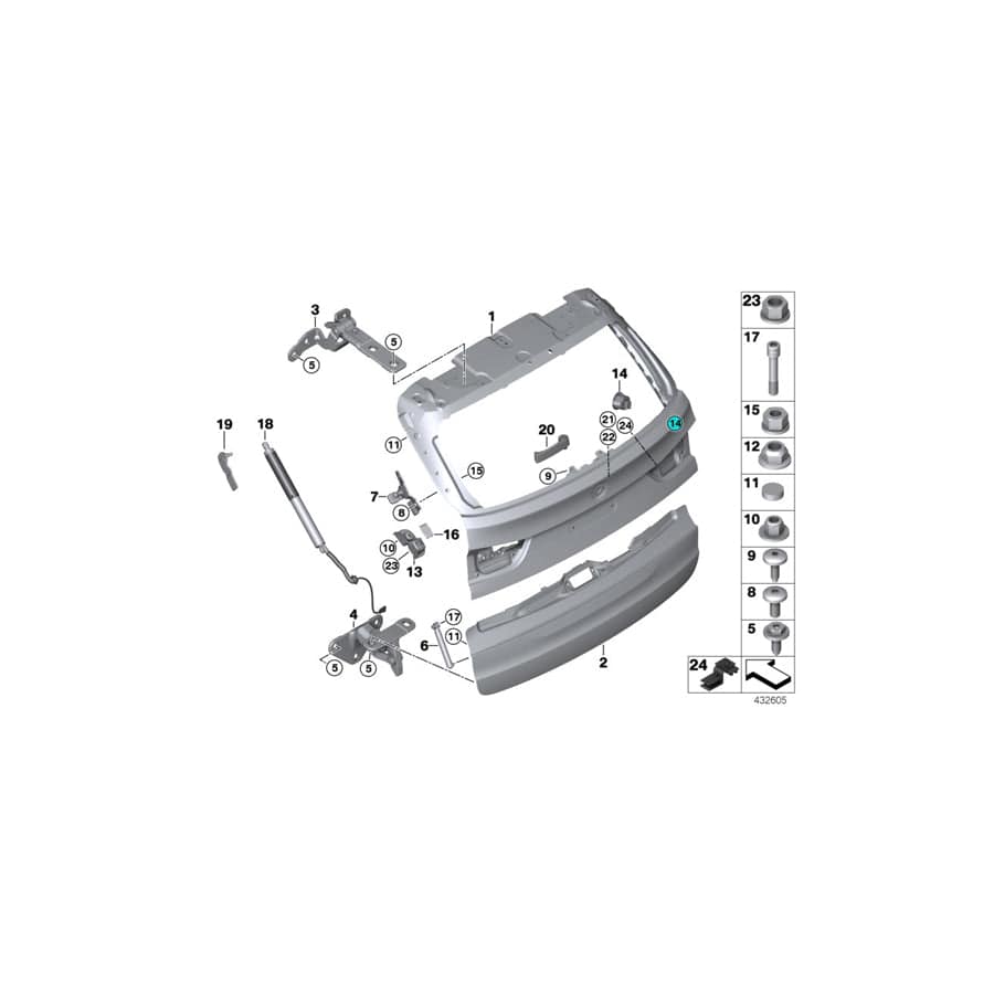 Genuine BMW 51247308263 Adapter Plate, Left (Inc. X5 50iX 4.0, X5 50iX & X5 35i)