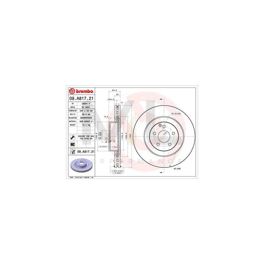 brembo-coated-disc-line-09-a817-21-brake-disc-internally-vented-coated-high-carbon-with-bolts-screws