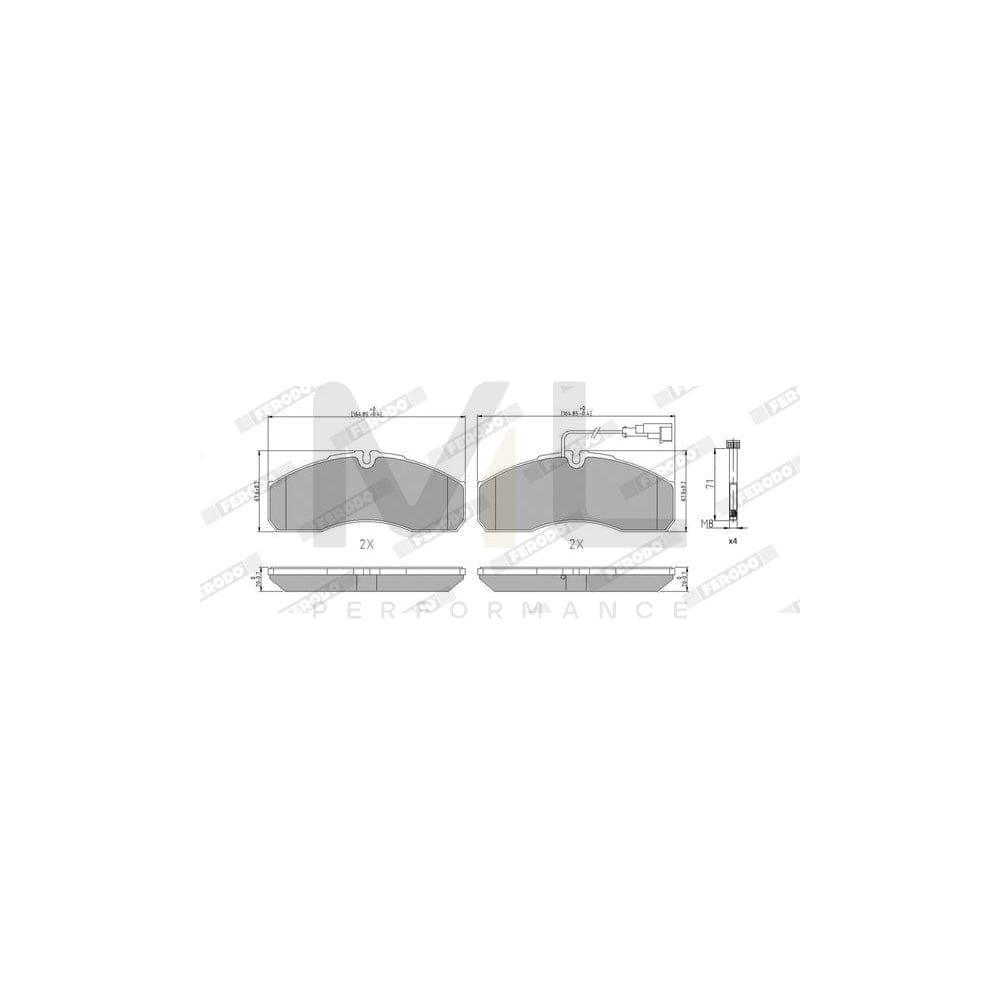 Ferodo Premier FVR4248 Brake Pad Set Incl. Wear Warning Contact, With Accessories