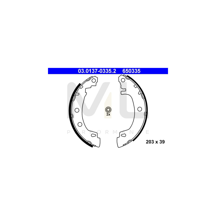 ATE 03.0137-0335.2 Brake Shoe Set for RENAULT MEGANE