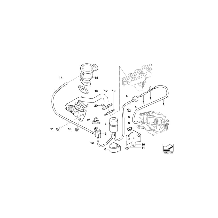 Genuine BMW 11731437785 E46 E36 Vacuum Hose (Inc. 318Ci, 316Ci & Z3 1.9)