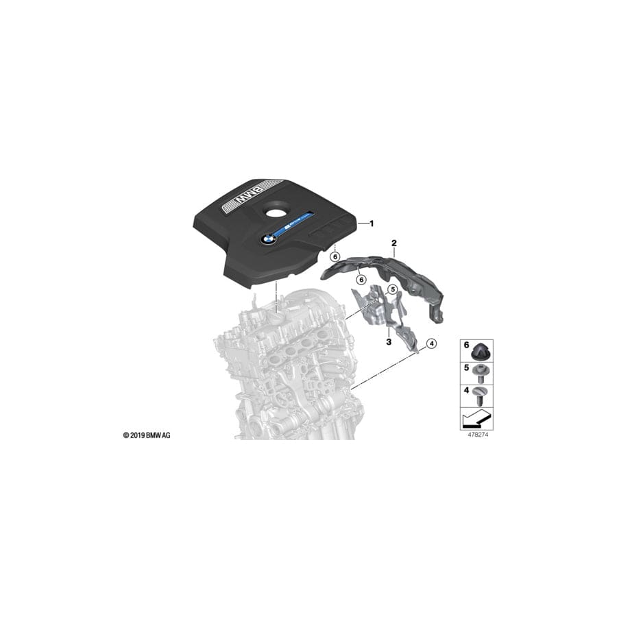 Genuine BMW 11128657055 G12 G11 G30 Engine Cover (Inc. 740e, 740Le & 740LeX)