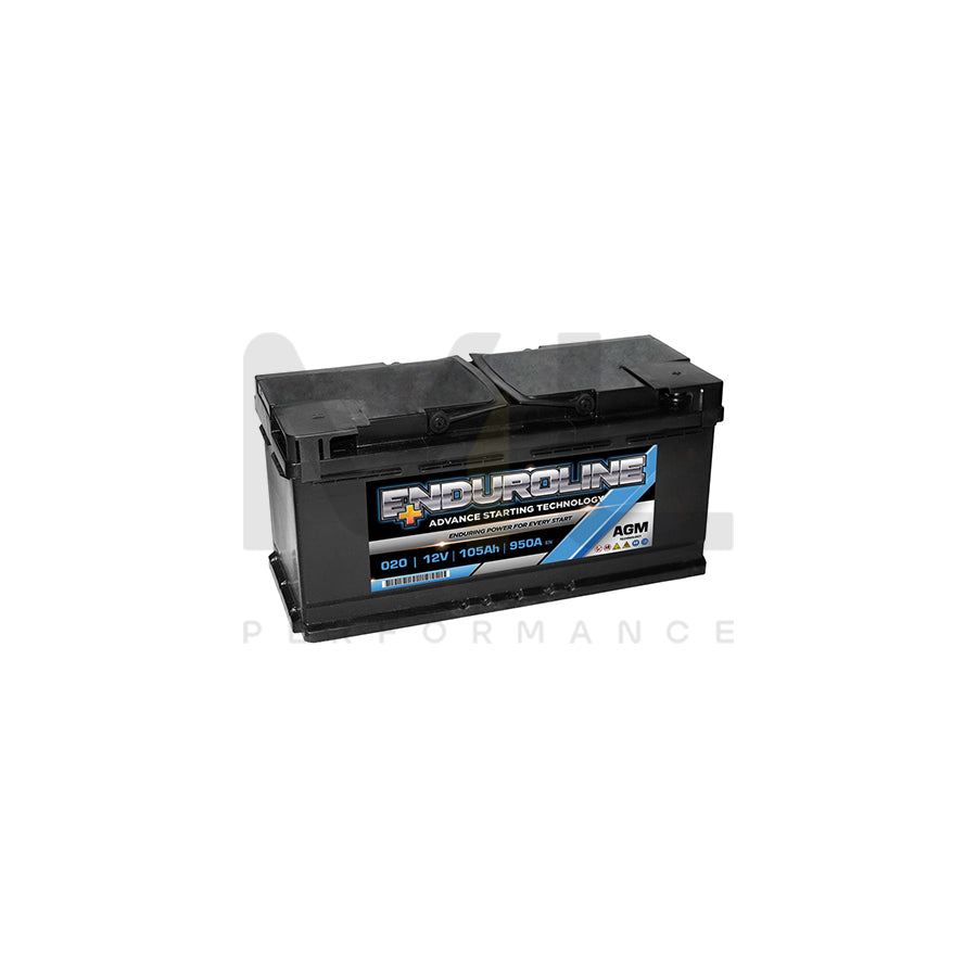 Enduroline 020 AGM Start Stop Car Battery 105Ah