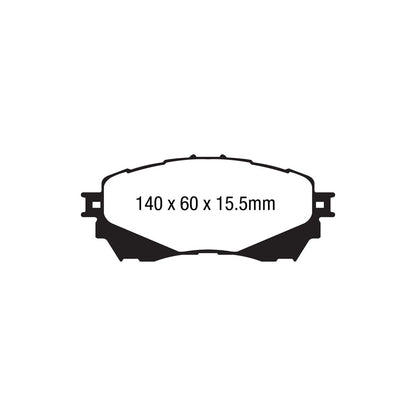 EBC PD13KF840 Mazda 6 Yellowstuff Front Brake Pad & GD Disc Kit - Akebono/TRW Caliper 2 | ML Performance UK Car Parts