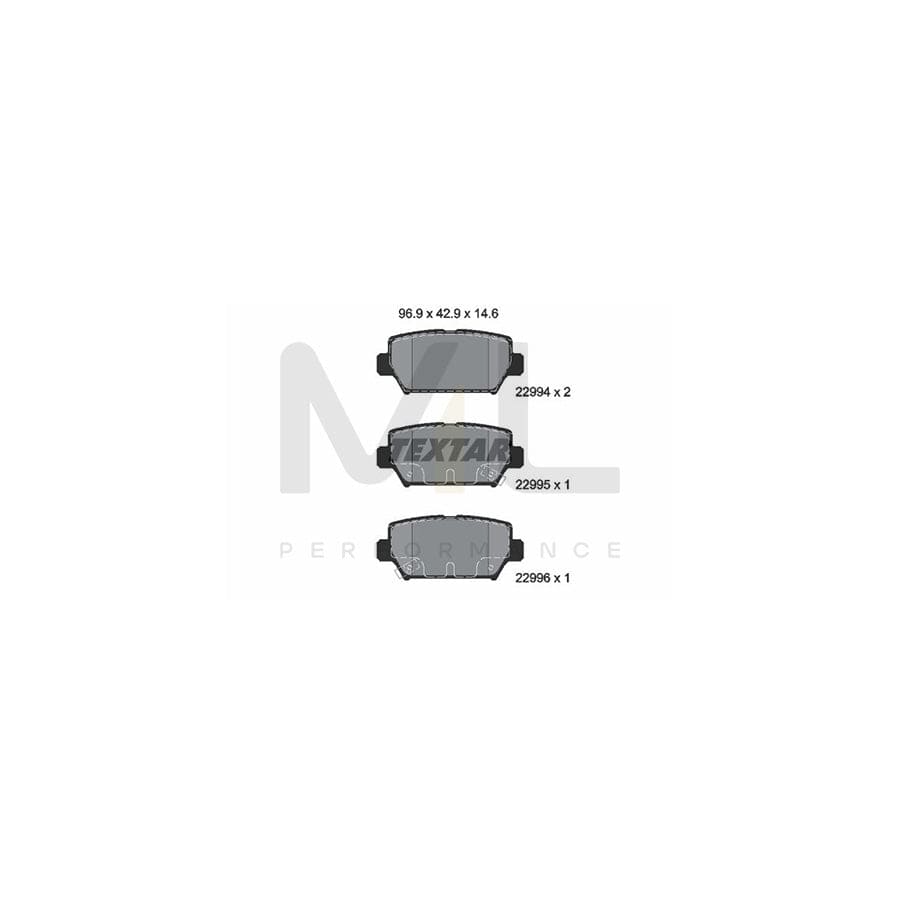 TEXTAR 2299401 Brake pad set for MITSUBISHI Eclipse Cross (GK_) with acoustic wear warning