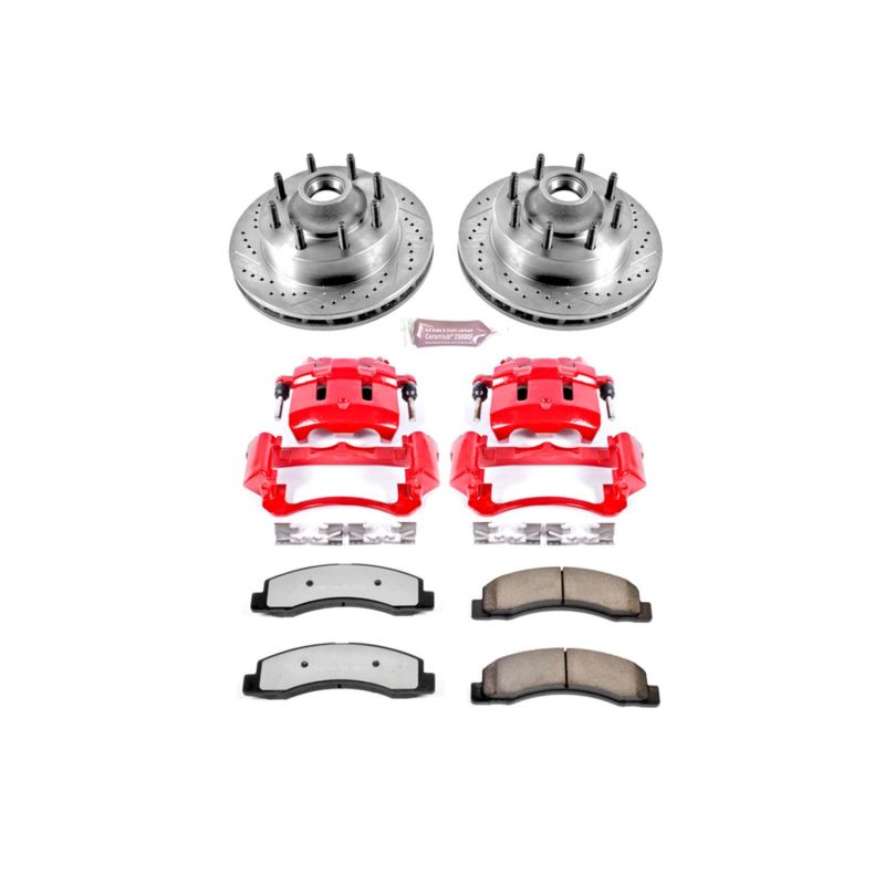 PowerStop Power Stop 99-01 Ford F-250 Super Duty Front Z36 Truck & Tow Kit w/Cals