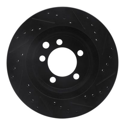 R1 Concepts R1 74-81 Dodge Ramcharger 4WD Front Left Drilled & Slotted Black Brake Rotor