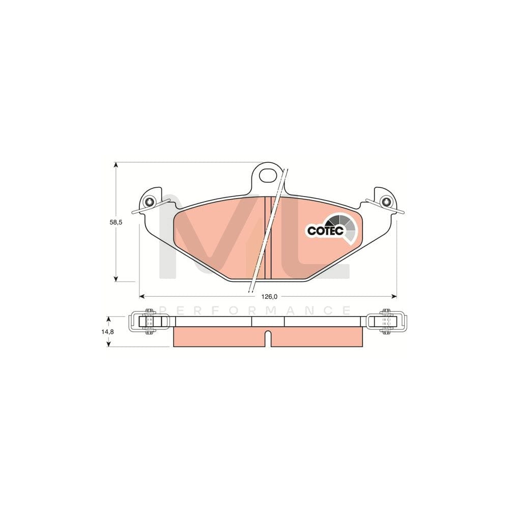 TRW Cotec Gdb1041 Brake Pad Set Not Prepared For Wear Indicator