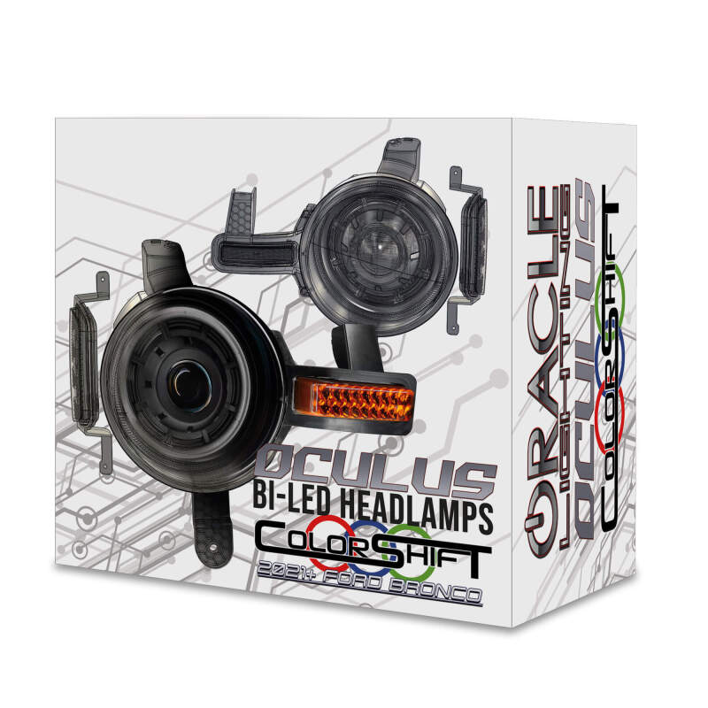 ORACLE Lighting Oracle 2021+ Ford Bronco Oculus Bi-LED Projector Headlights - ColorSHIFT LED