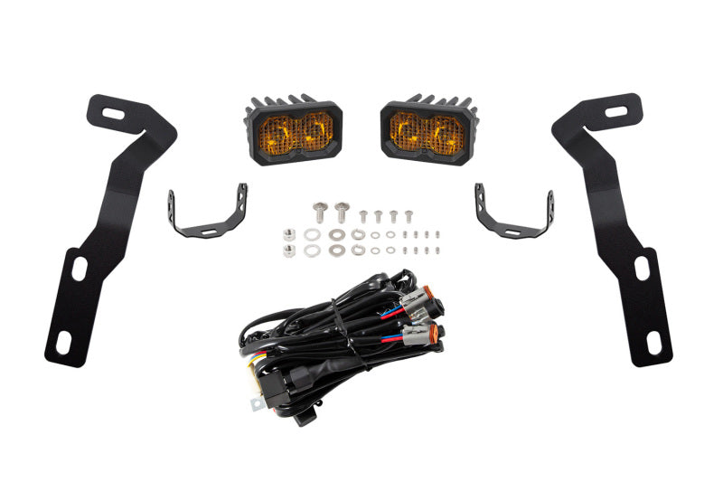 Diode Dynamics 16-21 Toyota Tacoma Stage Series 2in LED Ditch Light Kit - Sport Yellow Combo