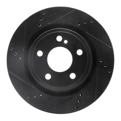 R1 Concepts R1 14-19 Mercedes-Benz CLA250 Rear Left Drilled & Slotted Black Brake Rotor