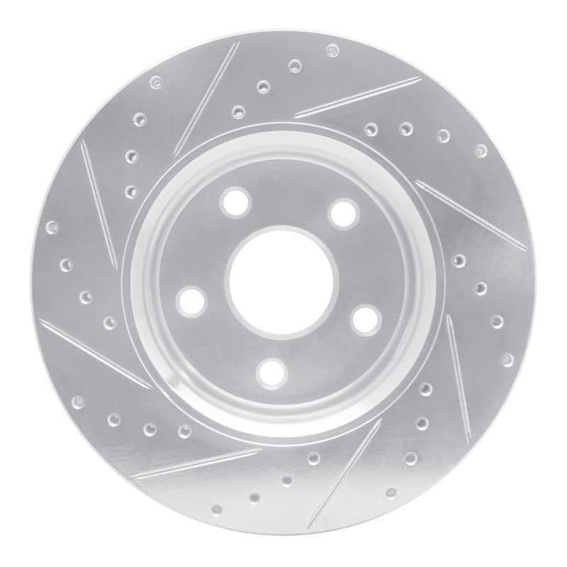 R1 Concepts R1 11-22 Dodge Durango Front Right Drilled & Slotted Silver Brake Rotor