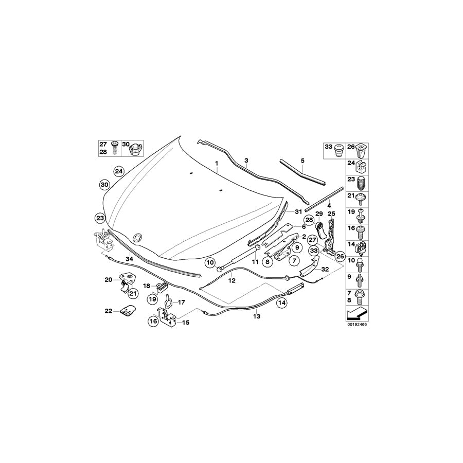 Genuine BMW 51247033500 E64 E63 Stop Buffer L=48MM (Inc. Cooper, 630i & 645Ci)