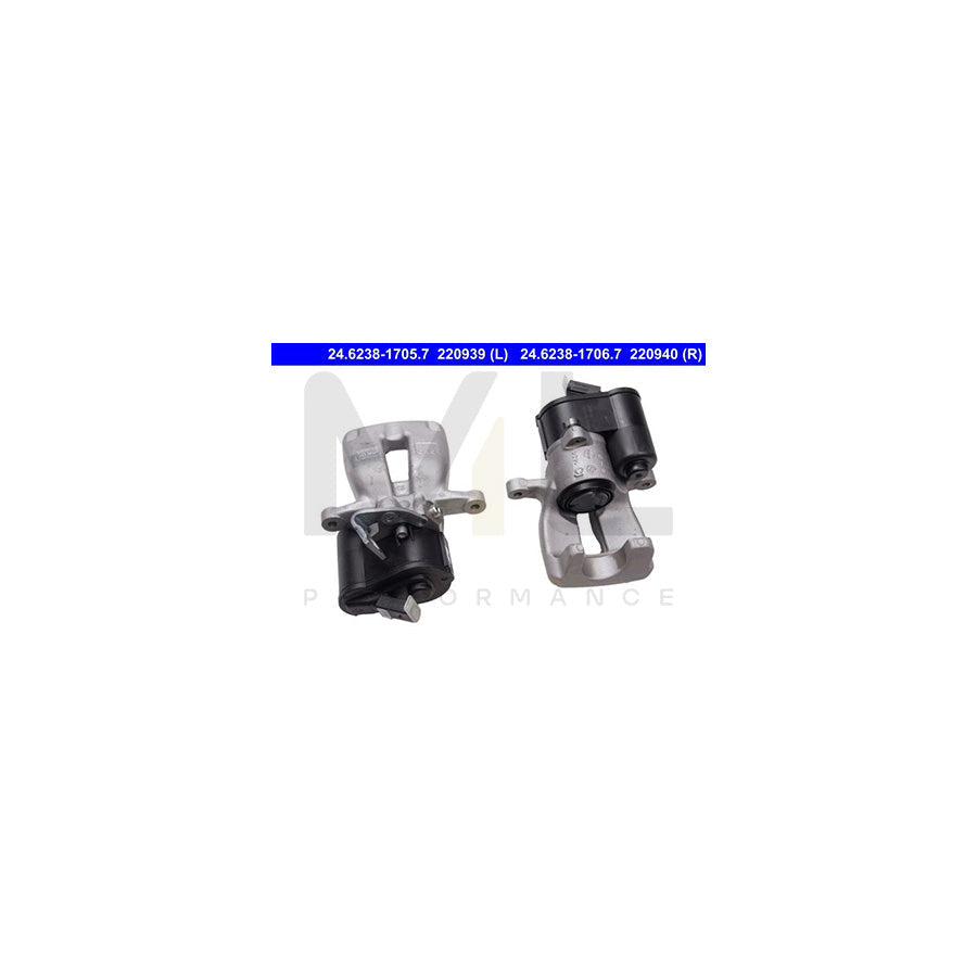 ATE 24.6238-1705.7 Brake Caliper for VW PASSAT for vehicles with electric parking brake, without holder
