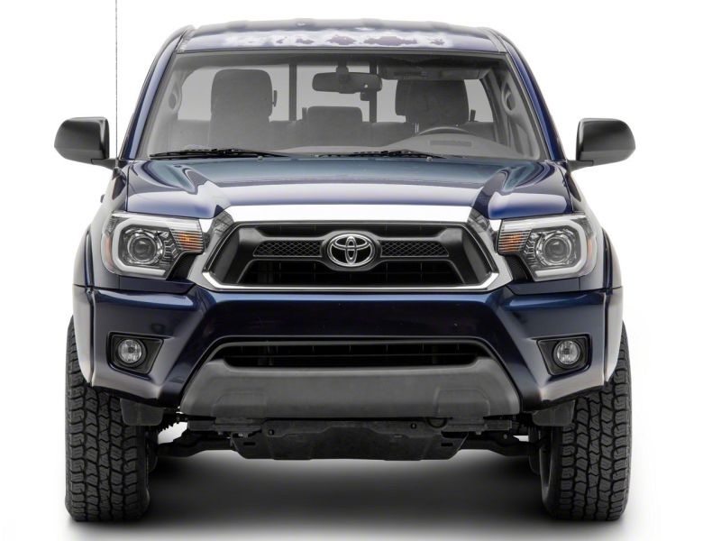 Raxiom 12-15 Toyota Tacoma Axial Projector Headlights w/ SEQL LED Bar- Black Housing (Clear Lens)