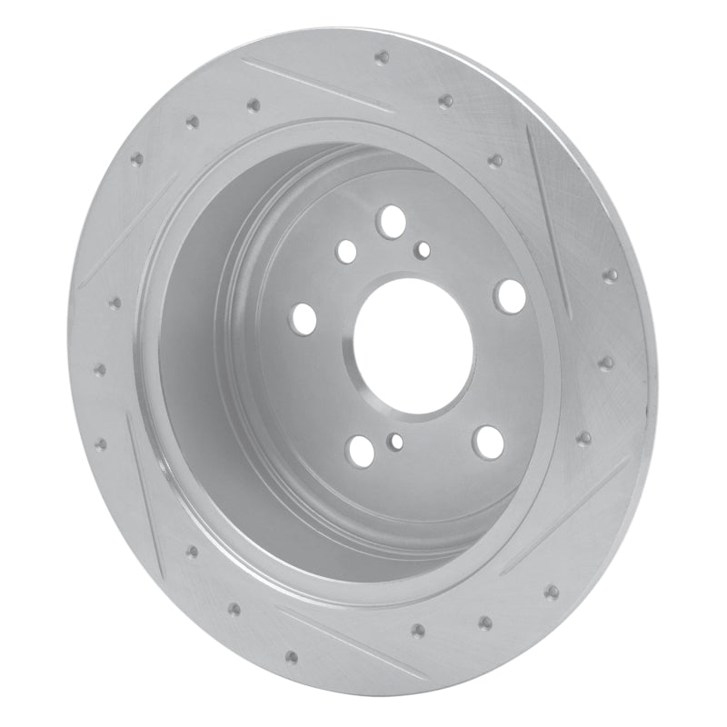 R1 Concepts R1 04-09 Lexus RX330 Rear Left Drilled & Slotted Silver Brake Rotor