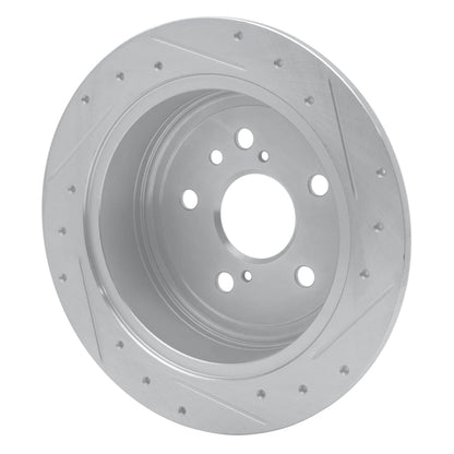 R1 Concepts R1 04-09 Lexus RX330 Rear Left Drilled & Slotted Silver Brake Rotor